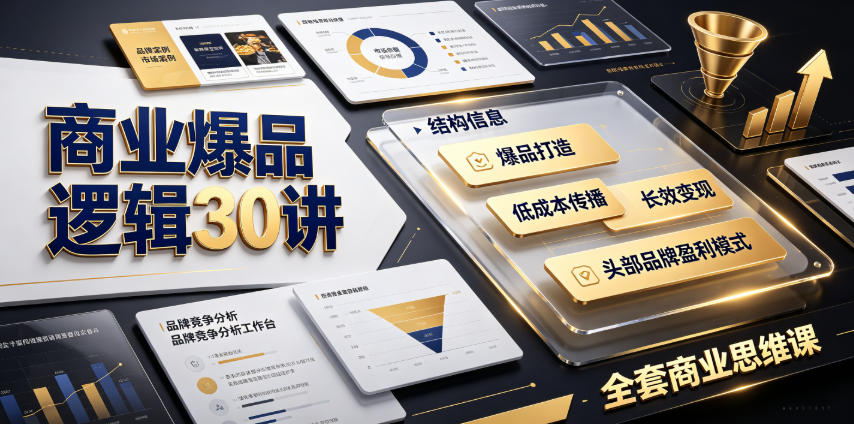 商业爆品逻辑30讲｜拆解各行各业头部品牌盈利模式，吃透爆品打造、低成本传播、长效变现全套商业思维课-chywc