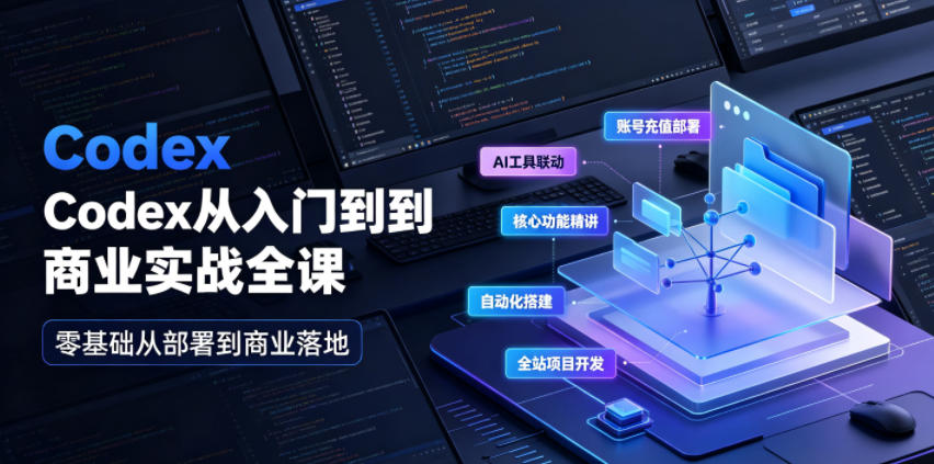 Codex从入门到商业实战全课｜账号充值部署、AI工具联动、核心功能精讲、自动化搭建、全站项目开发零基础教程-chywc