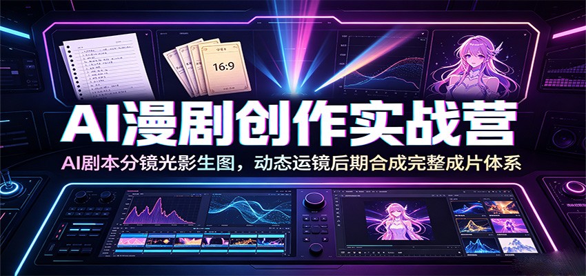 AI漫剧创作实战营：AI剧本分镜光影生图，动态运镜后期合成完整成片体系-chywc