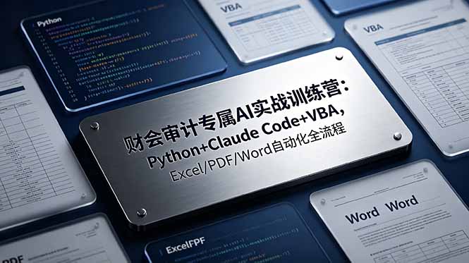 财会审计专属 AI实战训练营-更新：Python+Claude Code+VBA，Excel/PDF/Word自动化全流程-chywc