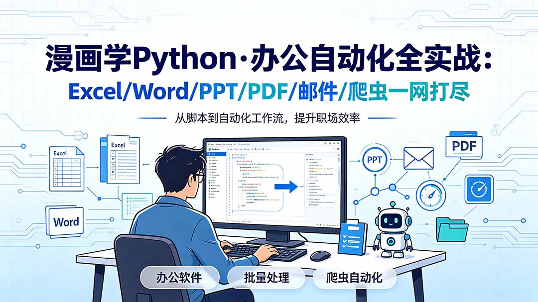 漫画学Python·办公自动化全实战：Excel/Word/PPT/PDF/邮件/爬虫一网打尽-chywc