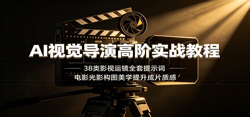 AI视觉导演高阶实战教程：38类影视运镜全套提示词，电影光影构图美学提升成片质感-chywc