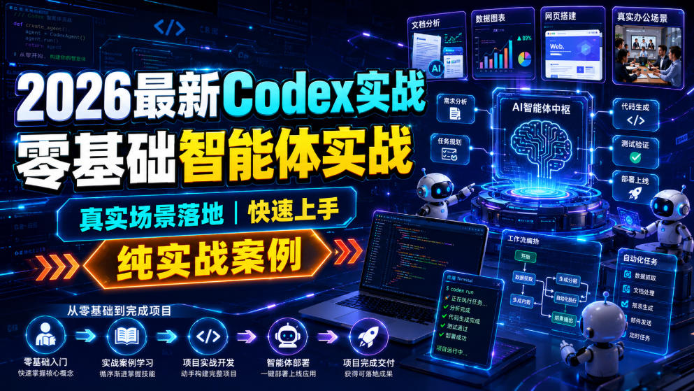 2026最新Codex实战零基础智能体实战，真实场景落地，快速上手，纯实战案例-chywc