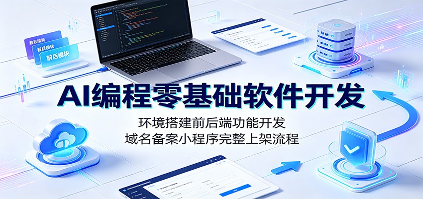 AI编程零基础软件开发：环境搭建前后端功能开发，域名备案小程序完整上架流程-chywc