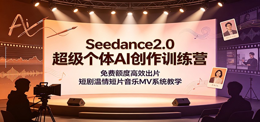 Seedance2.0超级个体AI创作训练营：免费额度高效出片，短剧温情短片音乐MV系统教学-chywc