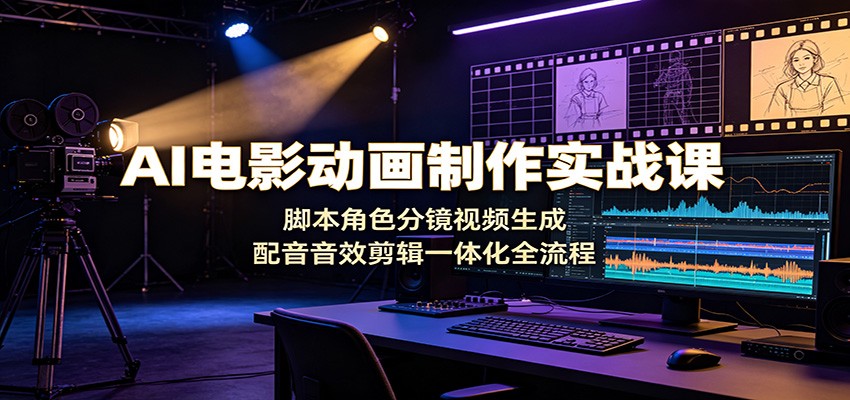 AI电影动画制作实战课：脚本角色分镜视频生成，配音音效剪辑一体化全流程-chywc