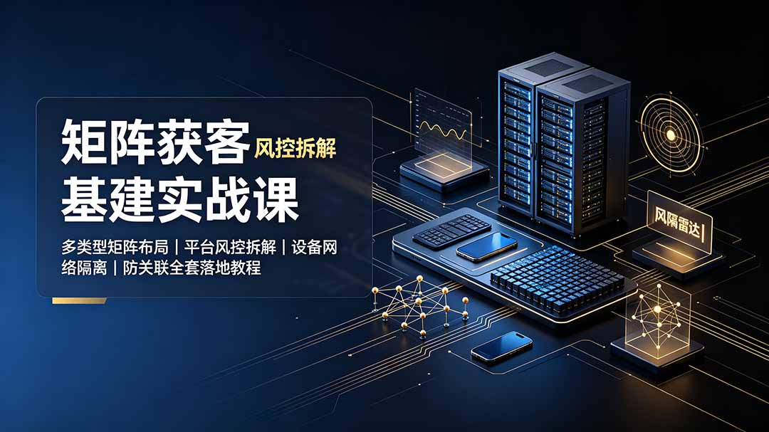 矩阵获客基建实战课：多类型矩阵布局｜平台风控拆解｜设备网络隔离｜防关联全套落地教程-chywc