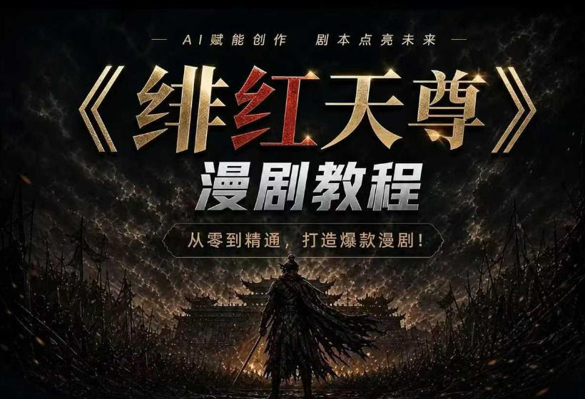 绯红天尊AI漫剧系统教程｜从零入门到精通，工具运用+剧本创作+爆款逻辑+提示词素材+镜头剪辑，全套爆款漫剧落地实战课-chywc