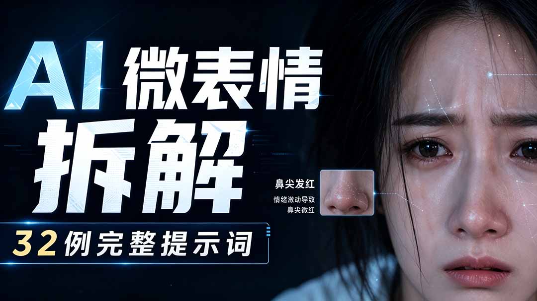 AI微表情拆解提示词合集，精准调控AI角色表情，告别塑料感、AI面瘫脸。-chywc